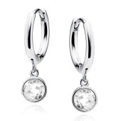 Cercei rotunzi argint Ø14mm cu pietre DiAmanti Z2202DER_W-DIA Cercei rotunzi argint Ø14mm cu pietre DiAmanti Z2202DER_W-DIA